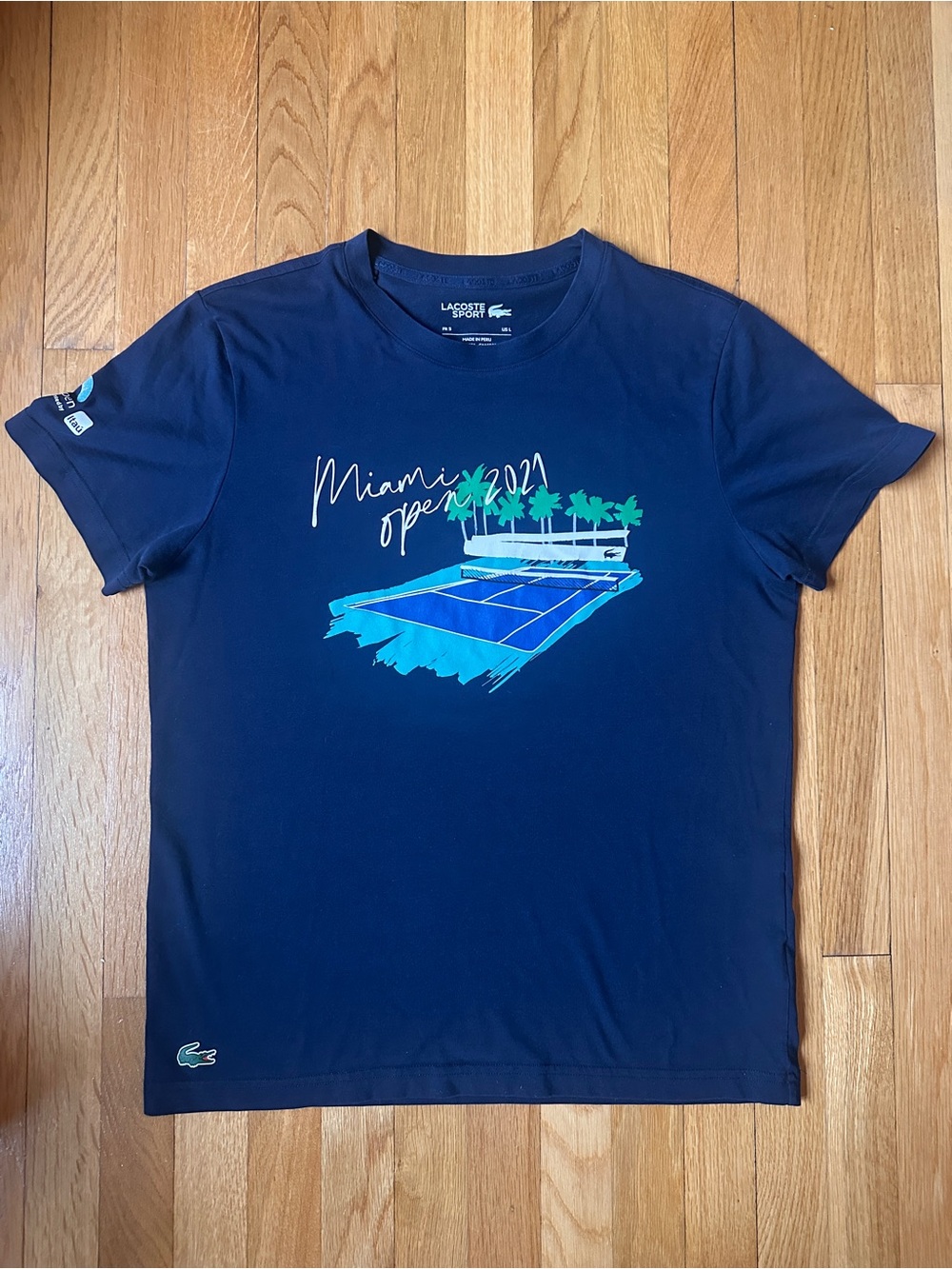 Lacoste Navy Graphic 'Miami Open 2021' Short Sleeve Tee